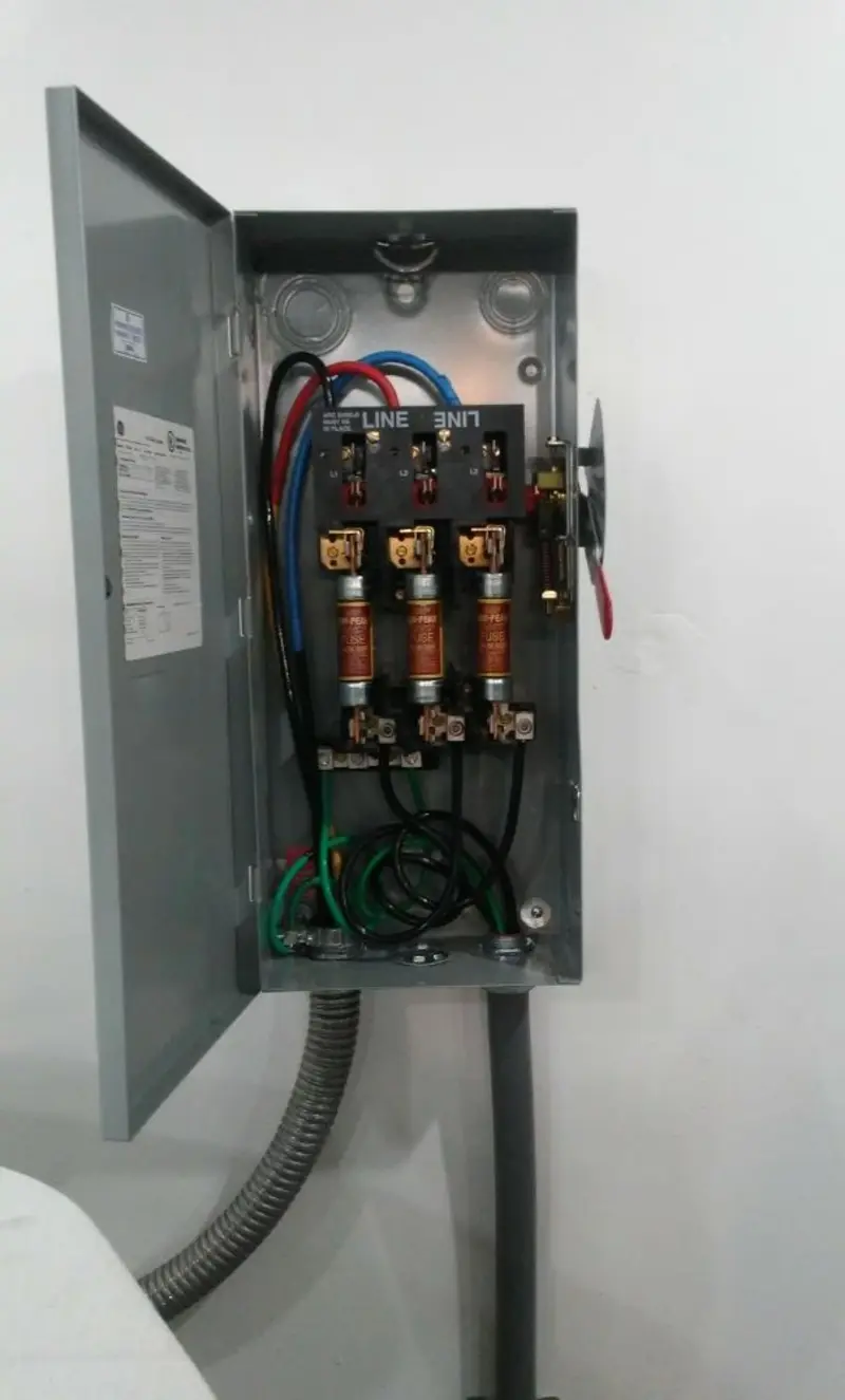 Three-phase disconnect switch installed for Electrical Wiring & Rewiring in Stonegate