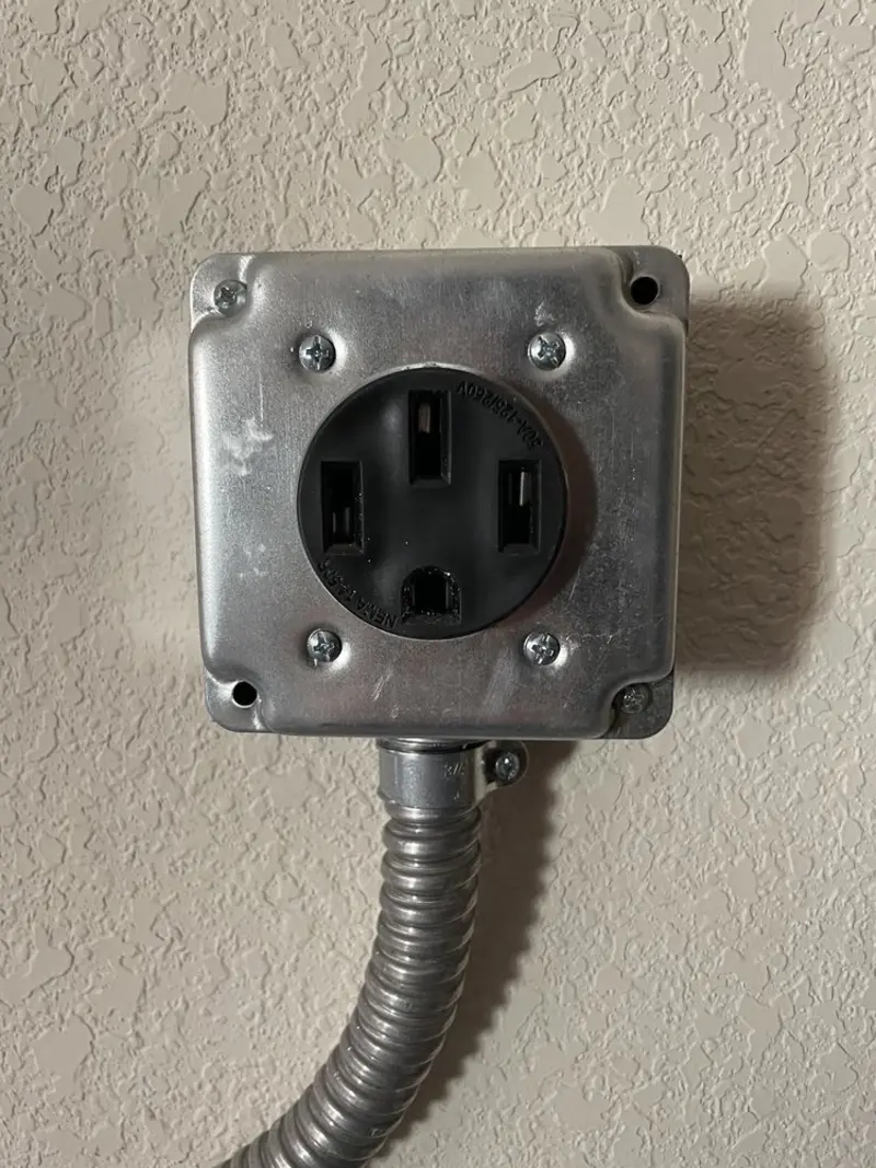 NEMA 14-50 outlet installed for Smart Home Electrical in Stonegate